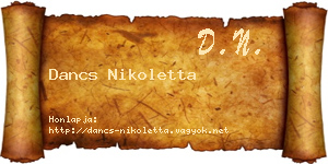 Dancs Nikoletta névjegykártya