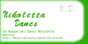 nikoletta dancs business card
